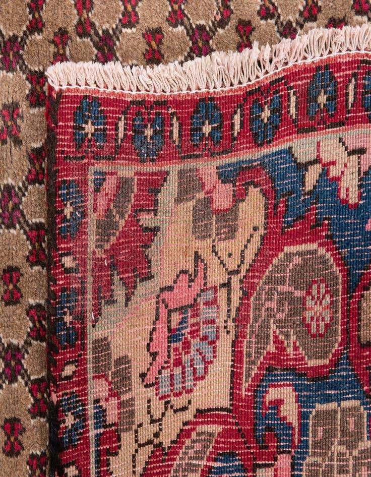 Detail image of 4' x 9'  Hand Knotted Ultra Vintage Persian Wool Runner Rug