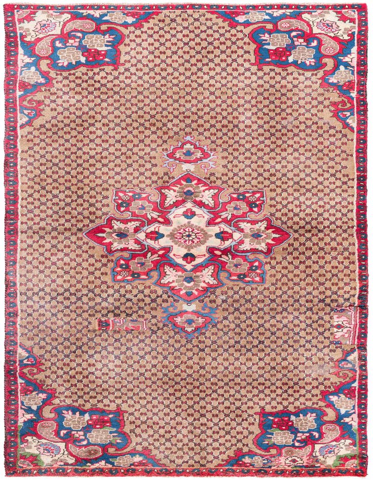 Detail image of 4' x 9' Hand Knotted Ultra Vintage Persian Wool Runner Rug