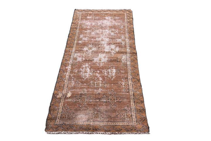 2' 4 x 5' 3 Hand Knotted Ultra Vintage Persian Wool Runner Rug