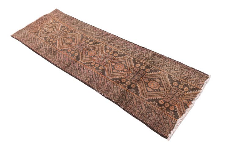 Detail image of 2' x 6' 6 Hand Knotted Ultra Vintage Persian Wool Runner Rug