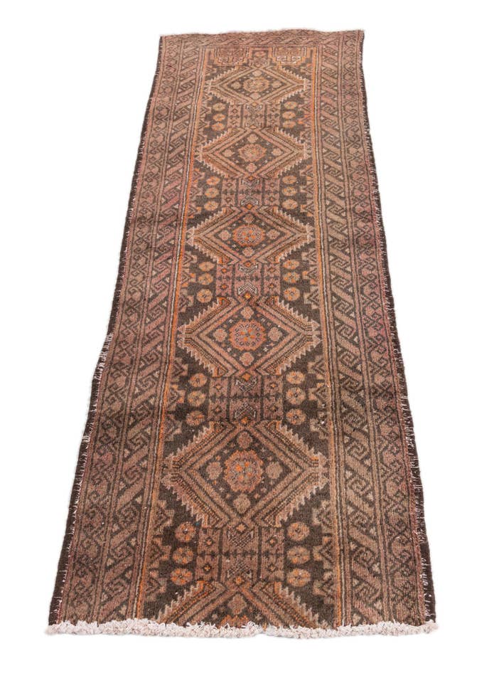 Detail image of 2' x 6' 6 Hand Knotted Ultra Vintage Persian Wool Runner Rug