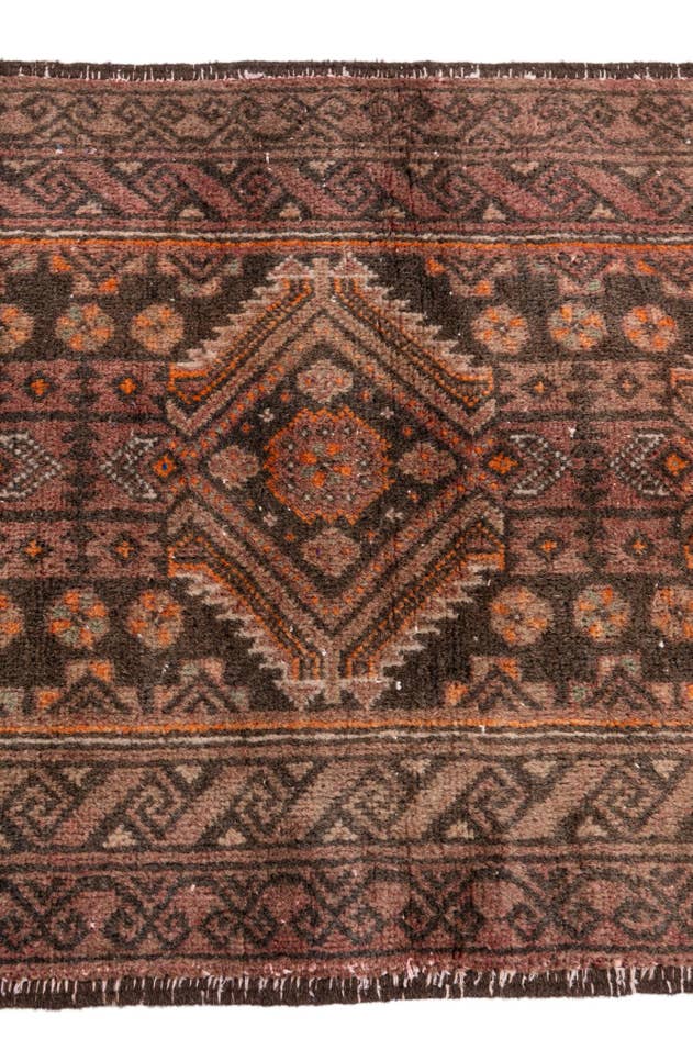 Detail image of 2' x 6' 6 Hand Knotted Ultra Vintage Persian Wool Runner Rug