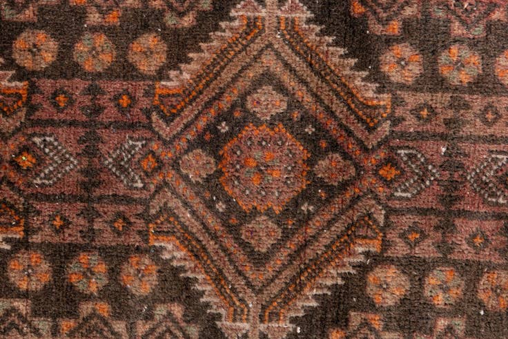 Detail image of 2' x 6' 6 Hand Knotted Ultra Vintage Persian Wool Runner Rug