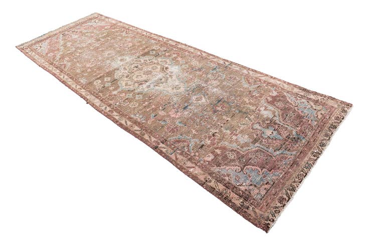 Detail image of 3' 5 x 9' 9 Hand Knotted Ultra Vintage Persian Wool Runner Rug
