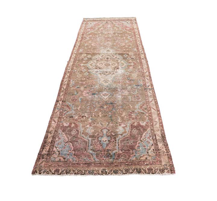 3' 5 x 9' 9 Hand Knotted Ultra Vintage Persian Wool Runner Rug