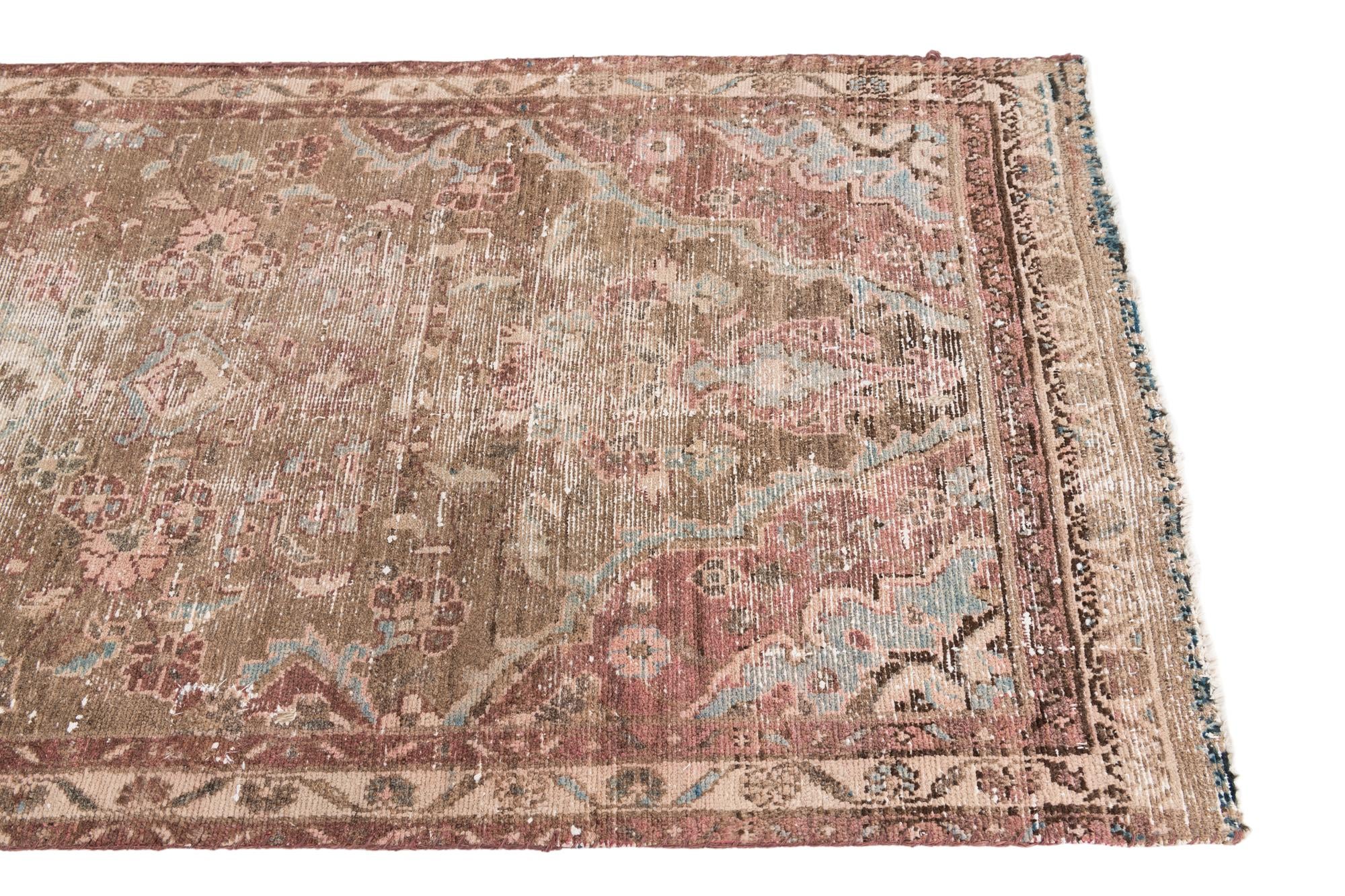 3' 5 x 9' 9 Hand Knotted Ultra Vintage Persian Wool Runner Rug
