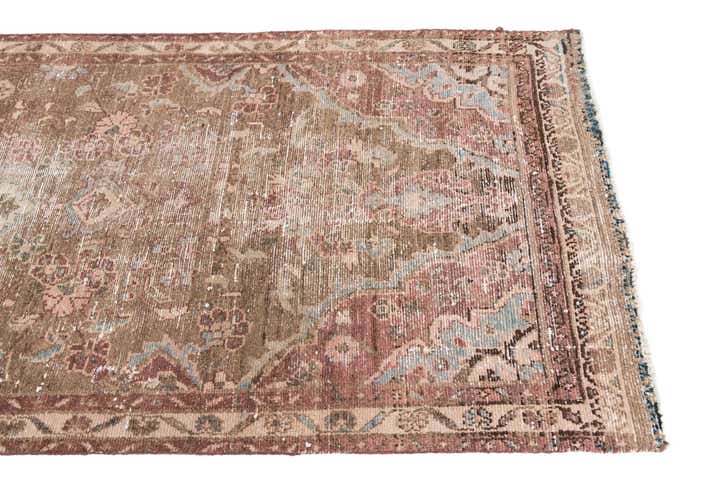 3' 5 x 9' 9 Hand Knotted Ultra Vintage Persian Wool Runner Rug
