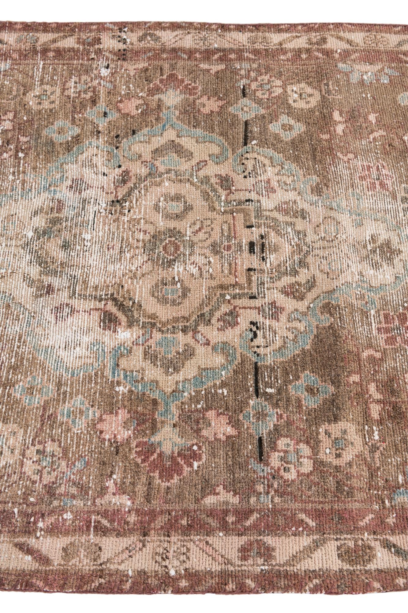 3' 5 x 9' 9 Hand Knotted Ultra Vintage Persian Wool Runner Rug