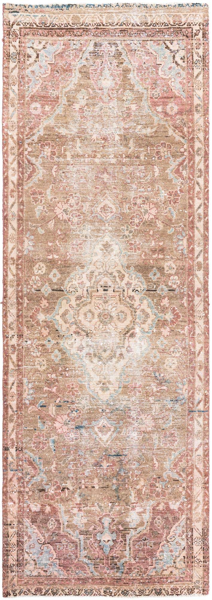 3' 5 x 9' 9 Hand Knotted Ultra Vintage Persian Wool Runner Rug