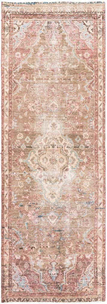 3' 5 x 9' 9 Hand Knotted Ultra Vintage Persian Wool Runner Rug