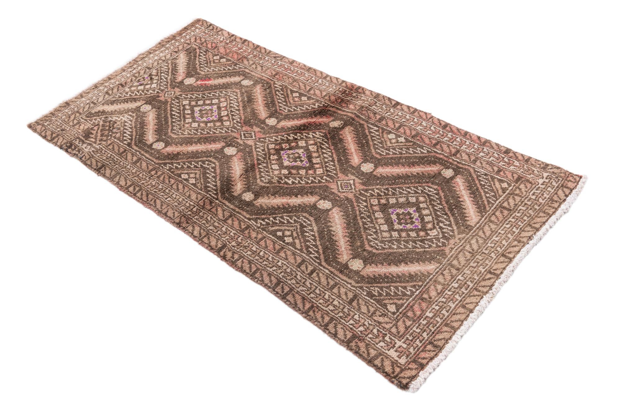 2' 6 x 5' 1 Hand Knotted Ultra Vintage Persian Wool Runner Rug