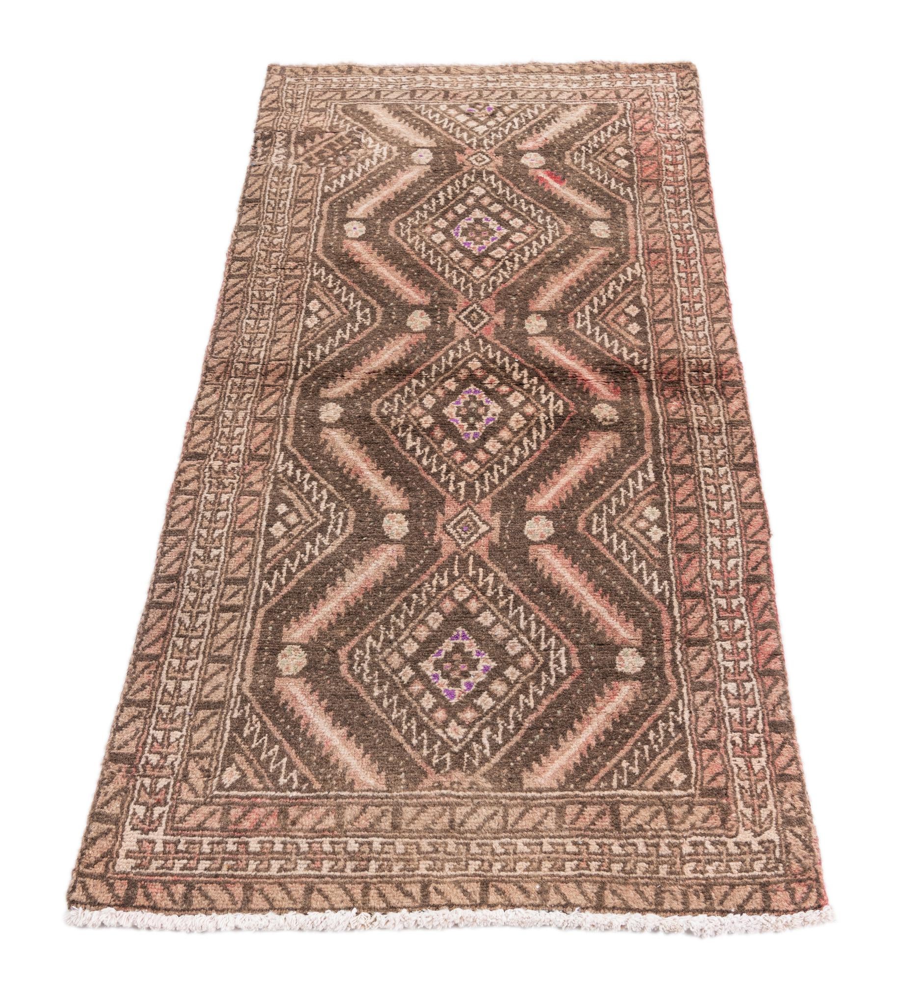 2' 6 x 5' 1 Hand Knotted Ultra Vintage Persian Wool Runner Rug
