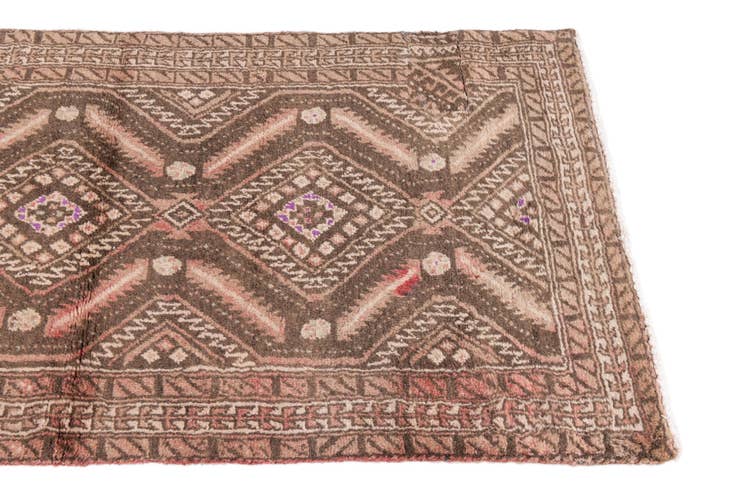 Detail image of 2' 6 x 5' 1 Hand Knotted Ultra Vintage Persian Wool Runner Rug