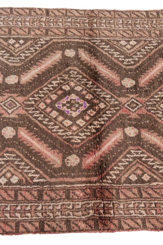 Detail image of 2' 6 x 5' 1 Hand Knotted Ultra Vintage Persian Wool Runner Rug