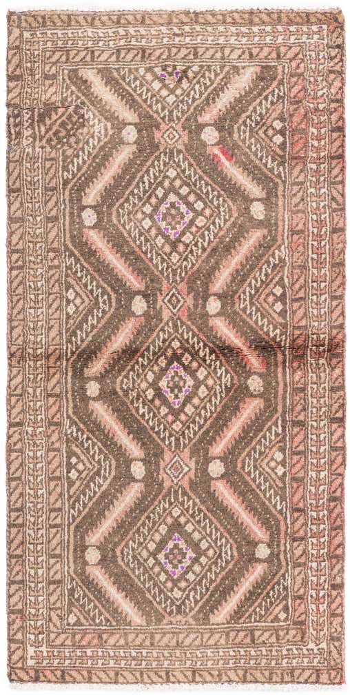 2' 6 x 5' 1 Hand Knotted Ultra Vintage Persian Wool Runner Rug