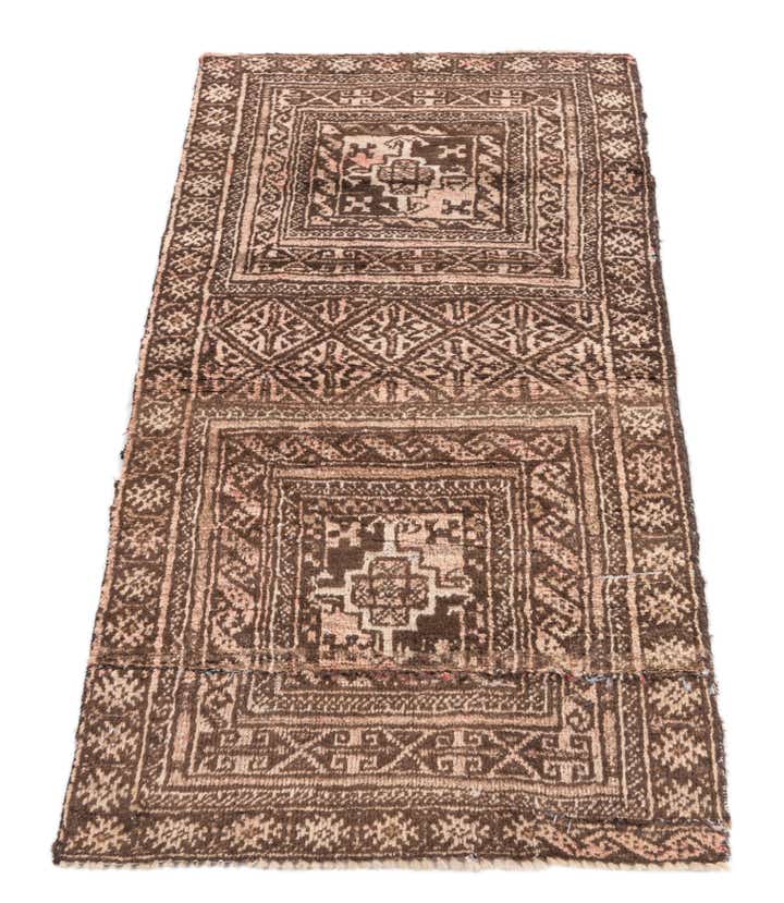 1' 10 x 3' 8 Hand Knotted Ultra Vintage Persian Wool Runner Rug