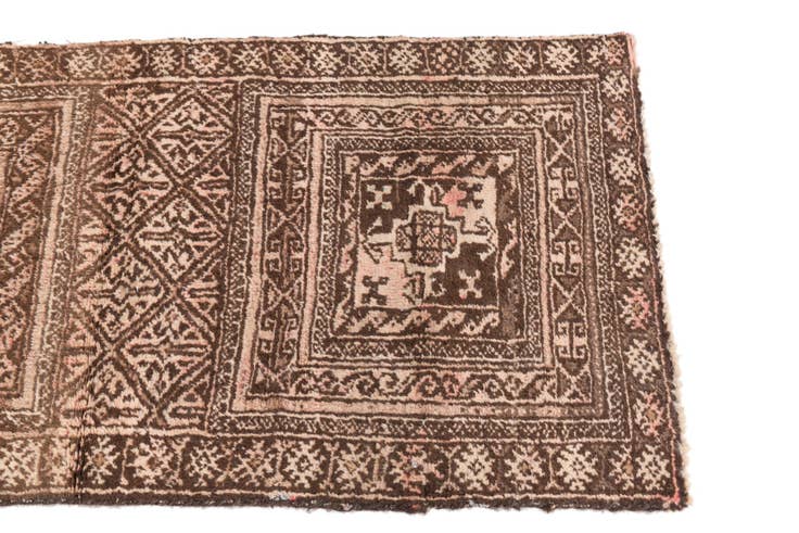 Detail image of 1' 10 x 3' 8 Hand Knotted Ultra Vintage Persian Wool Runner Rug