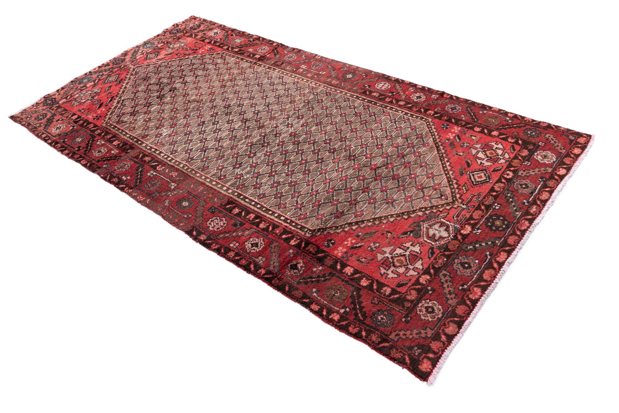4' 4 x 8' 8 Hand Knotted Ultra Vintage Persian Wool Runner Rug