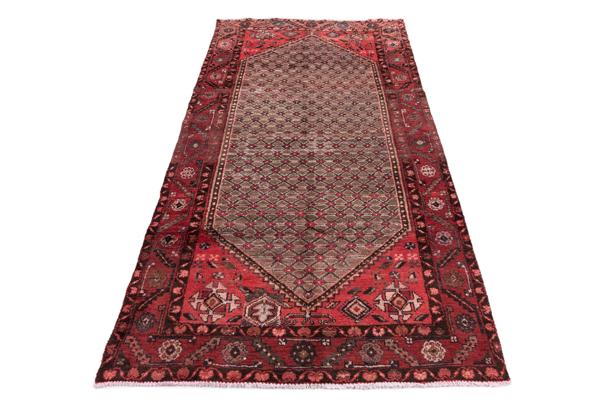 4' 4 x 8' 8 Hand Knotted Ultra Vintage Persian Wool Runner Rug