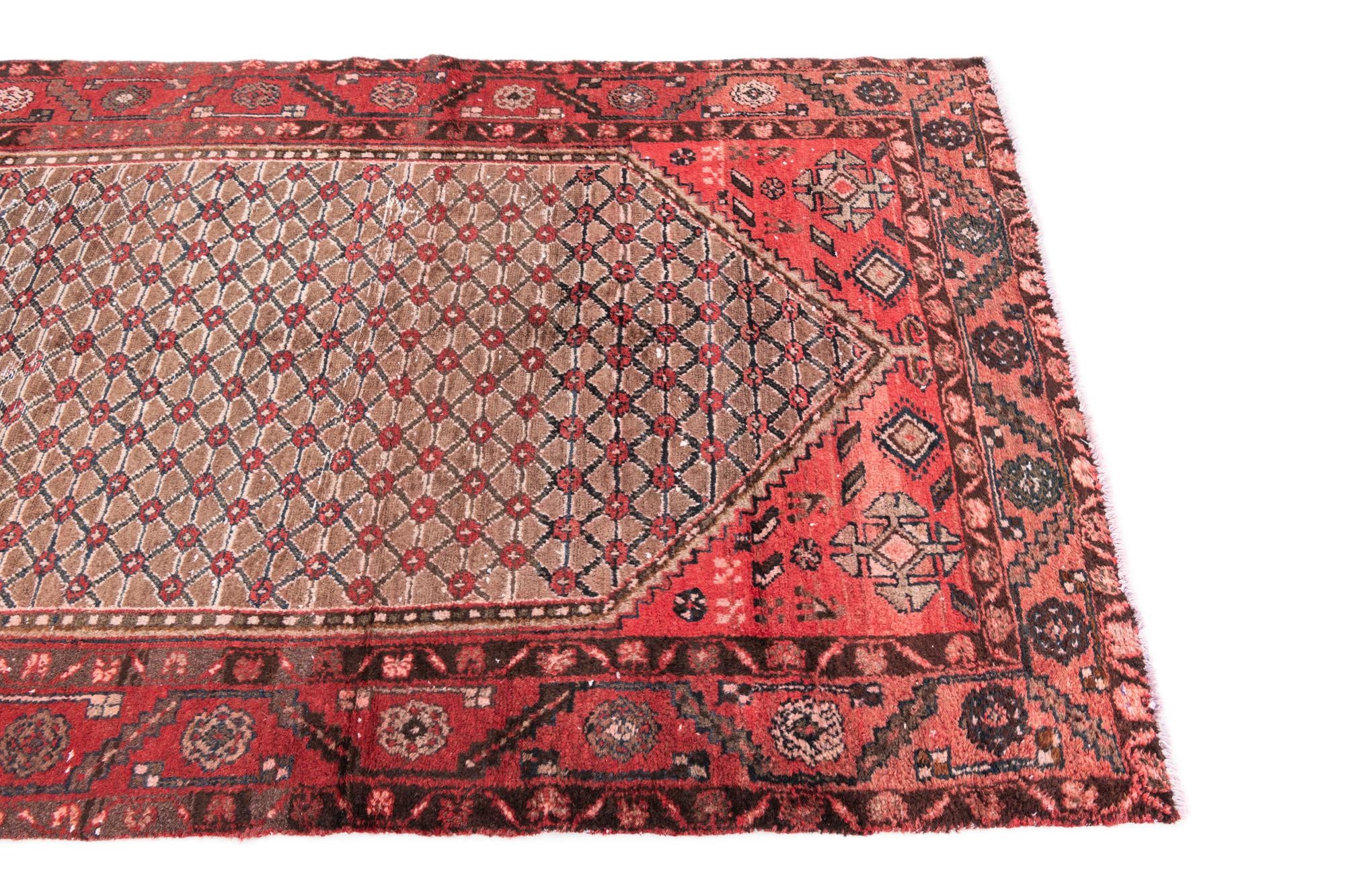 4' 4 x 8' 8 Hand Knotted Ultra Vintage Persian Wool Runner Rug