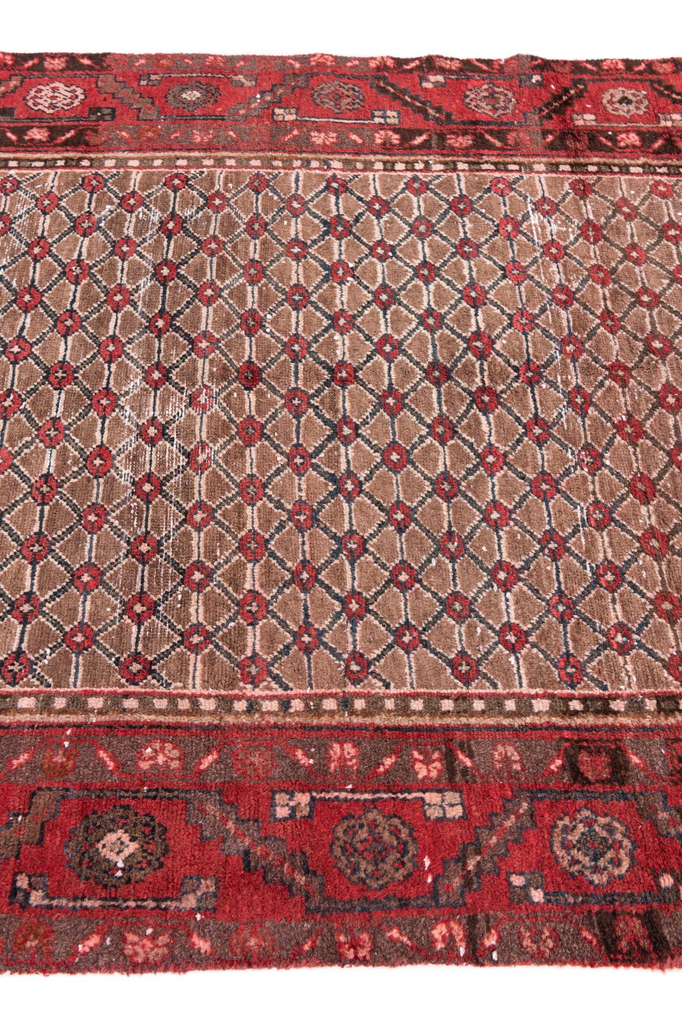 4' 4 x 8' 8 Hand Knotted Ultra Vintage Persian Wool Runner Rug