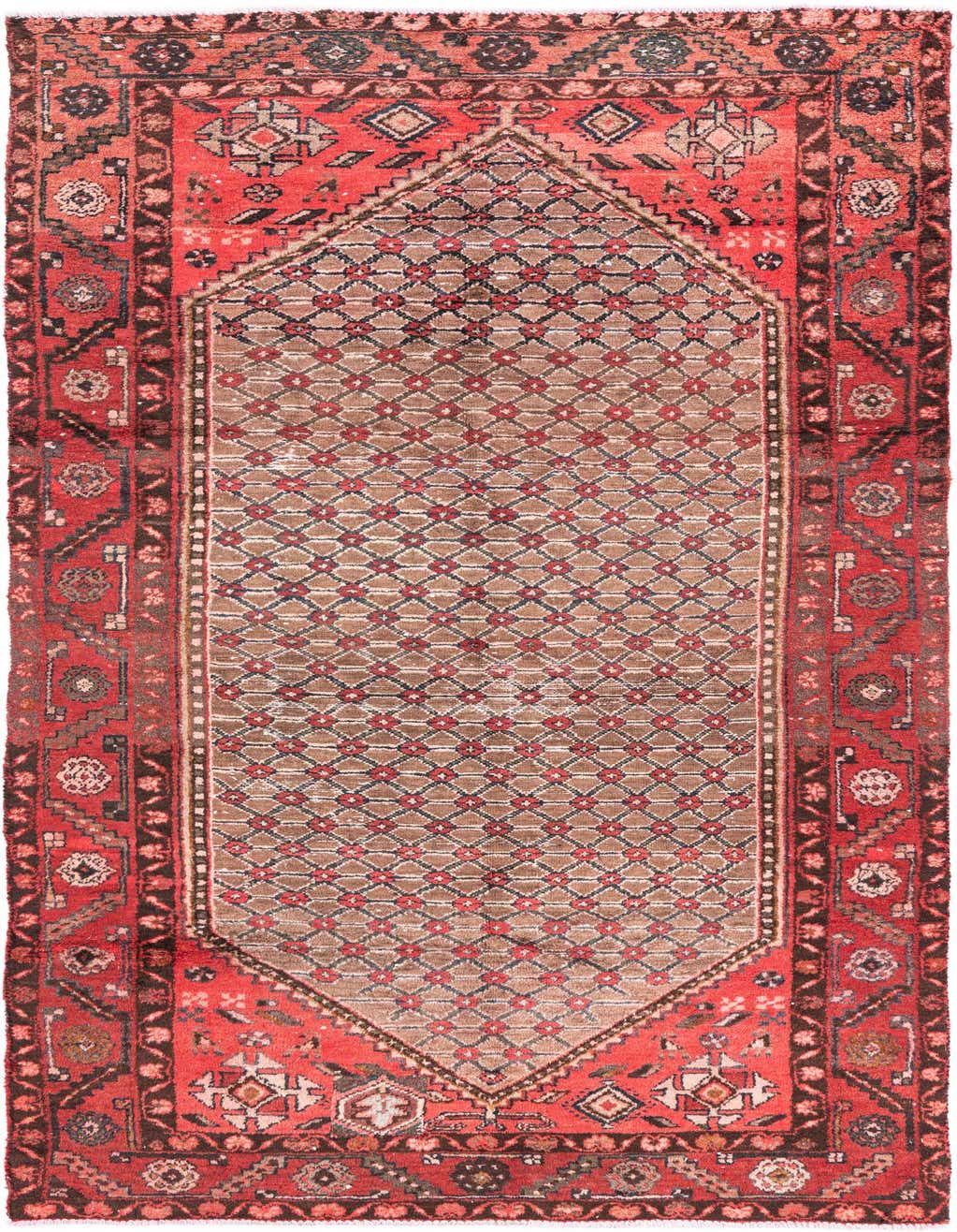 Primary image 4' 4 x 8' 8  Hand Knotted Ultra Vintage Persian Wool Runner Rug
