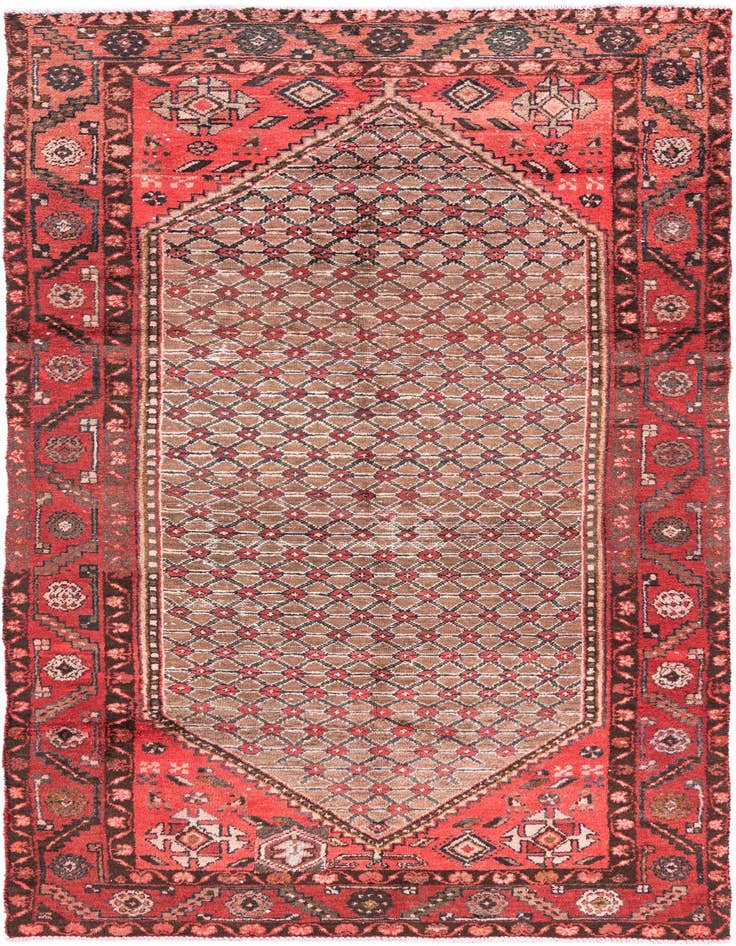 Detail image of 4' 4 x 8' 8 Hand Knotted Ultra Vintage Persian Wool Runner Rug
