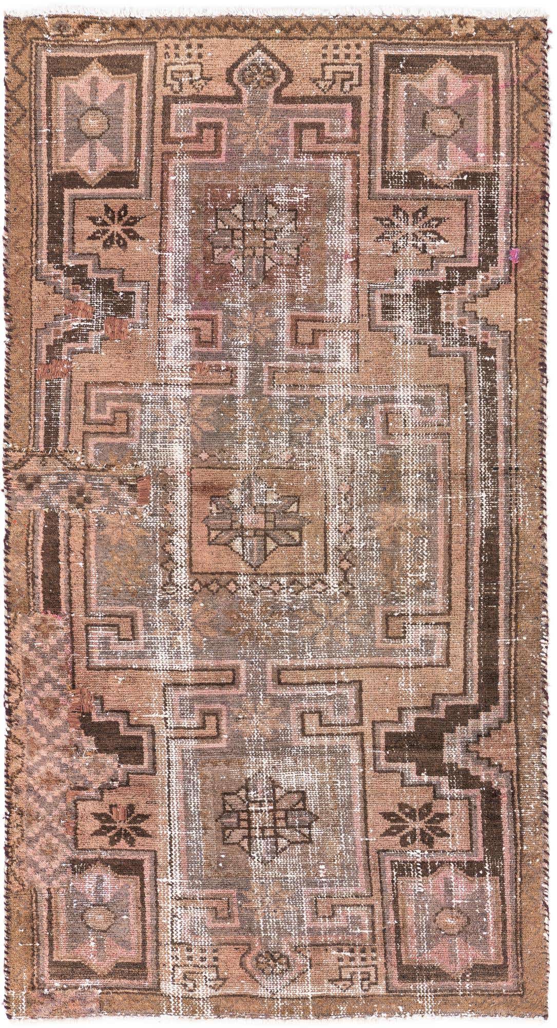 3' 2 x 6' 2 Hand Knotted Ultra Vintage Persian Wool Runner Rug