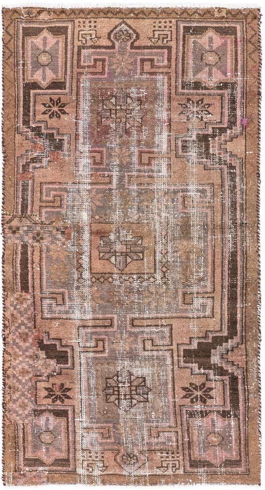 3' 2 x 6' 2 Hand Knotted Ultra Vintage Persian Wool Runner Rug