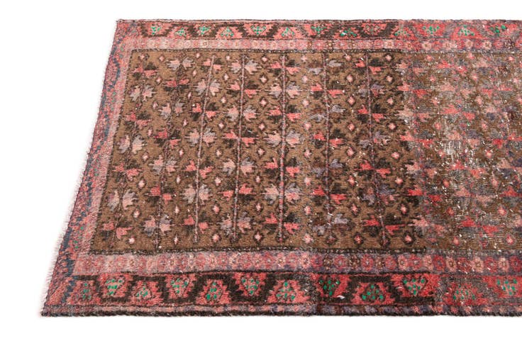 Detail image of 2' 8 x 5' 8 Hand Knotted Ultra Vintage Persian Wool Runner Rug