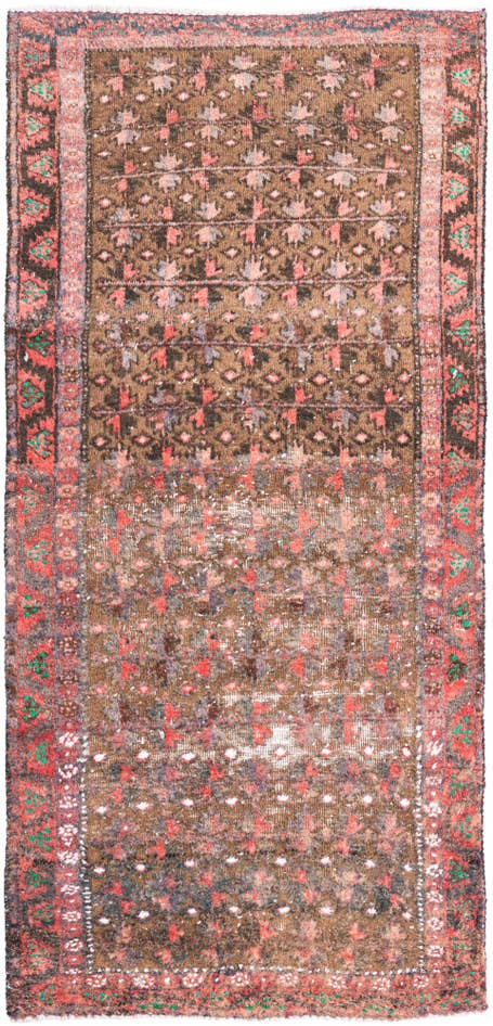 Detail image of 2' 8 x 5' 8 Hand Knotted Ultra Vintage Persian Wool Runner Rug