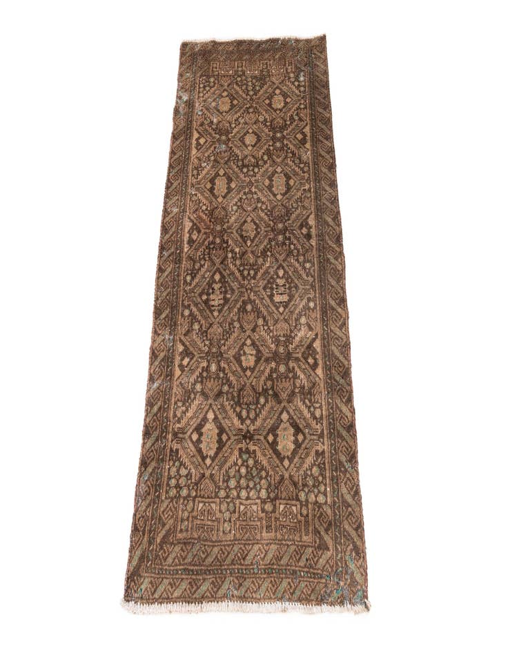 Detail image of 2' 5 x 4' 9  Hand Knotted Ultra Vintage Persian Wool Runner Rug