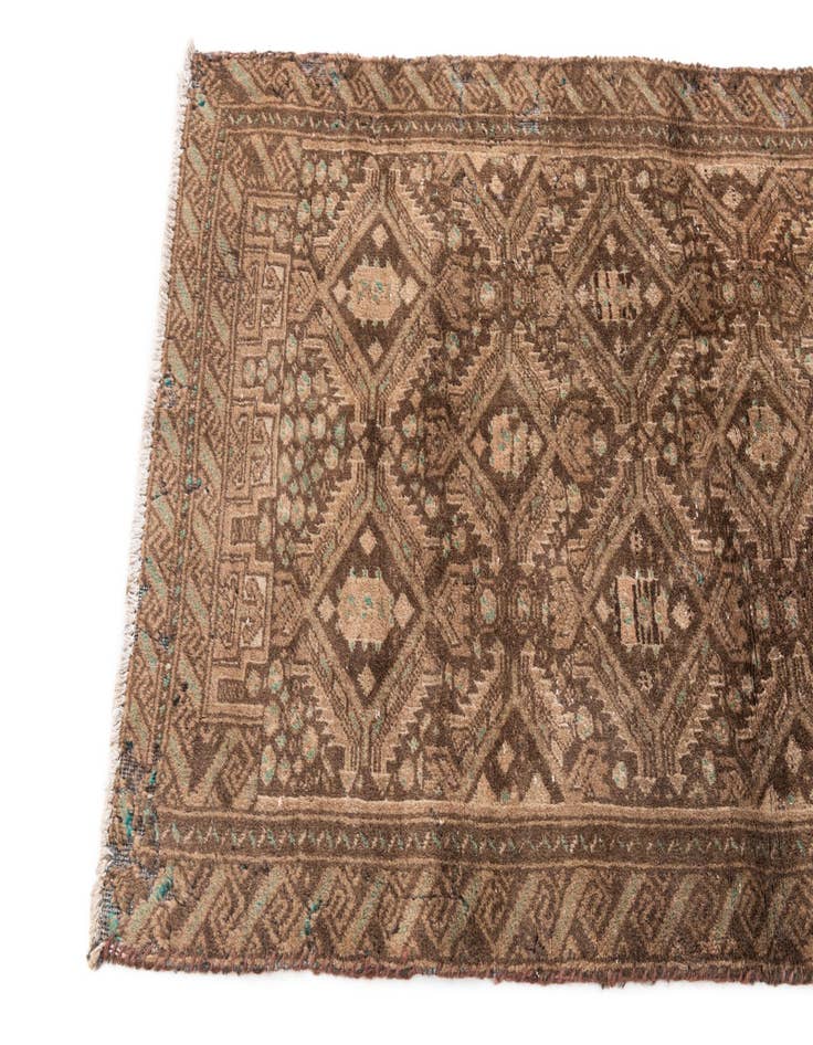 Detail image of 2' 5 x 4' 9  Hand Knotted Ultra Vintage Persian Wool Runner Rug