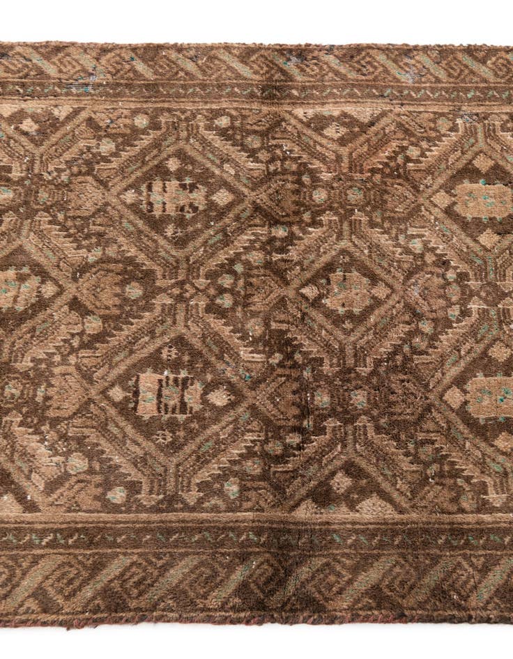Detail image of 2' 5 x 4' 9  Hand Knotted Ultra Vintage Persian Wool Runner Rug