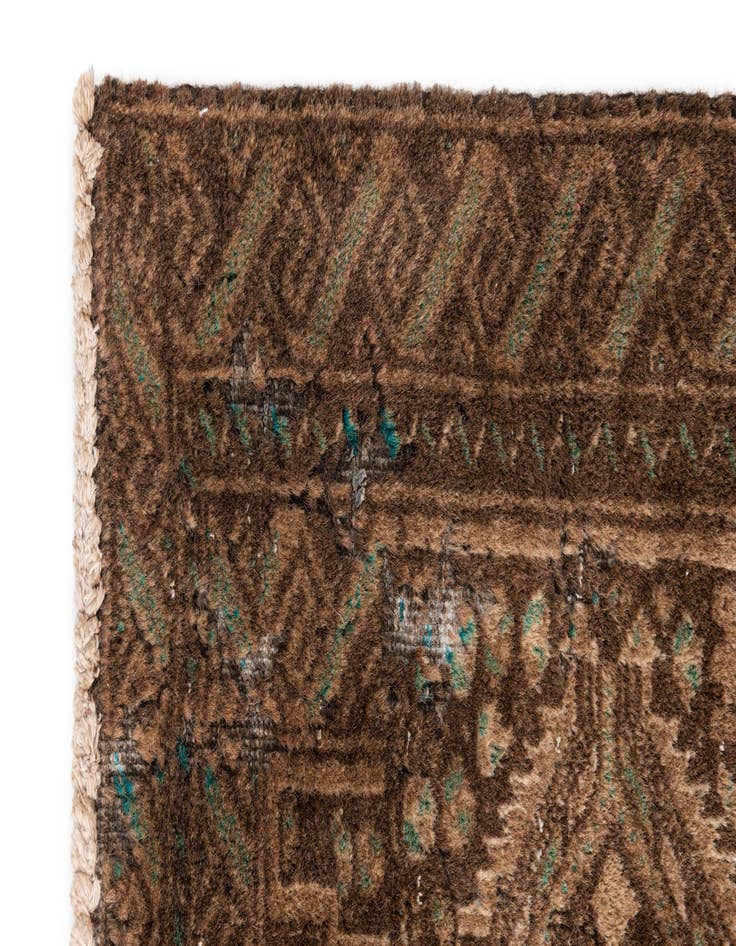 Detail image of 2' 5 x 4' 9  Hand Knotted Ultra Vintage Persian Wool Runner Rug