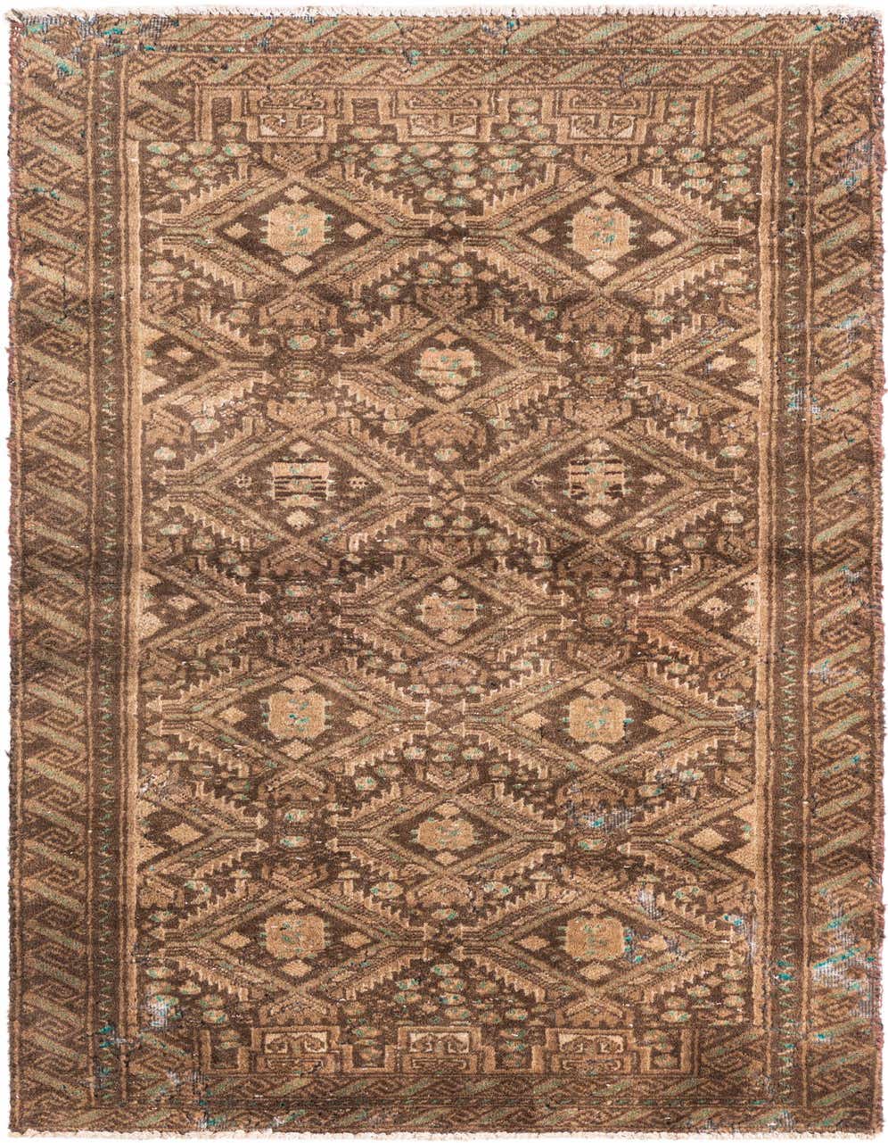 Primary image 2' 5 x 4' 9  Hand Knotted Ultra Vintage Persian Wool Runner Rug