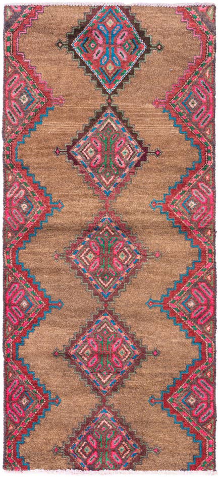 Detail image of 2' 3 x 5' 4 Hand Knotted Ultra Vintage Persian Wool Runner Rug