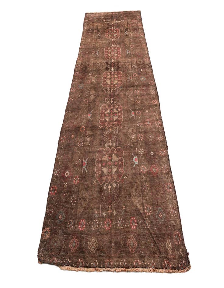 Detail image of 4' 8 x 12' 1  Hand Knotted Ultra Vintage Persian Wool Runner Rug