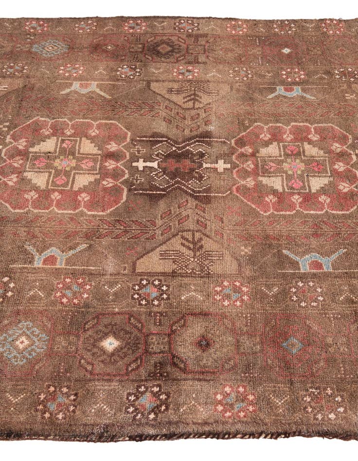Detail image of 4' 8 x 12' 1  Hand Knotted Ultra Vintage Persian Wool Runner Rug
