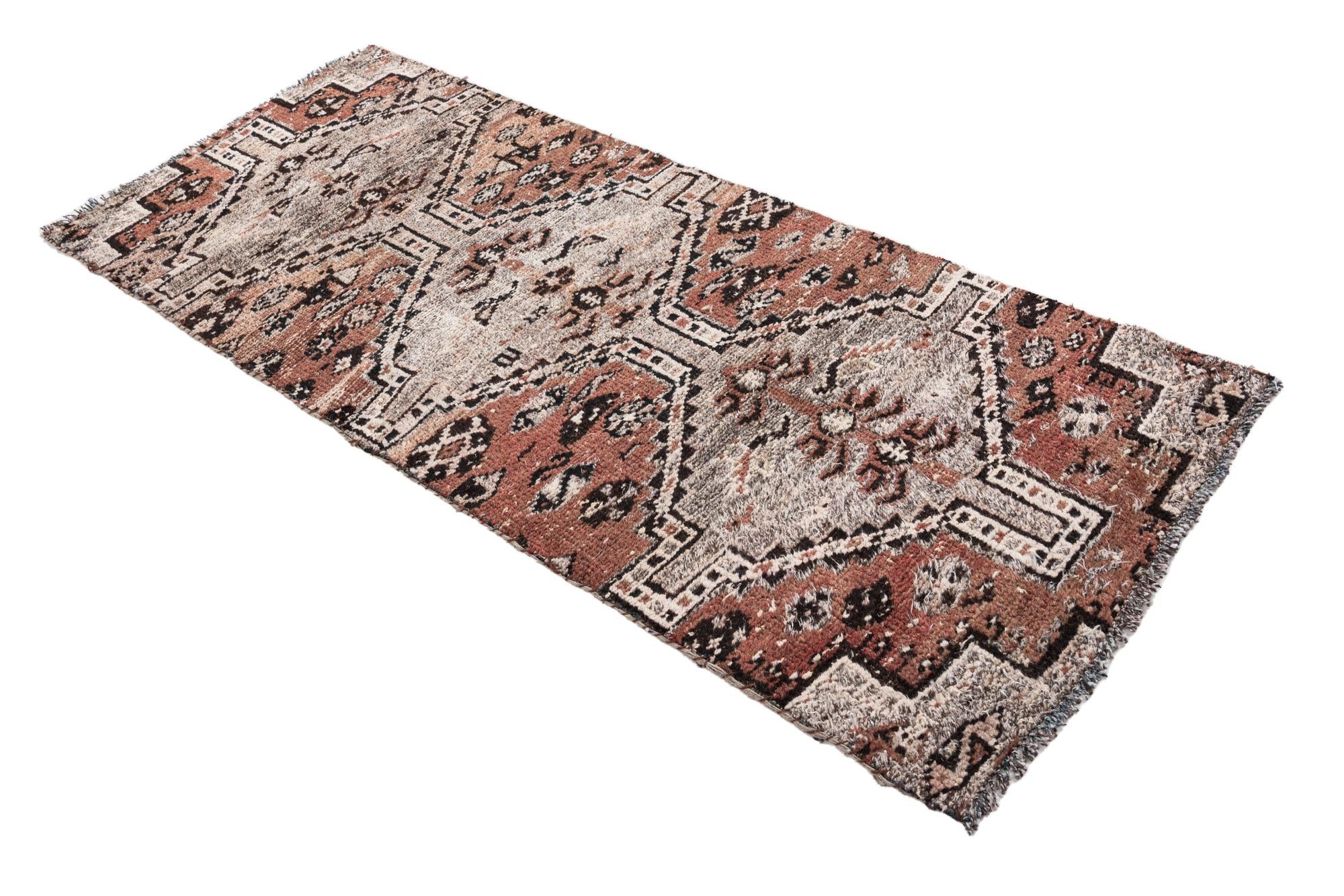 2' 10 x 6' 8 Hand Knotted Ultra Vintage Persian Wool Runner Rug