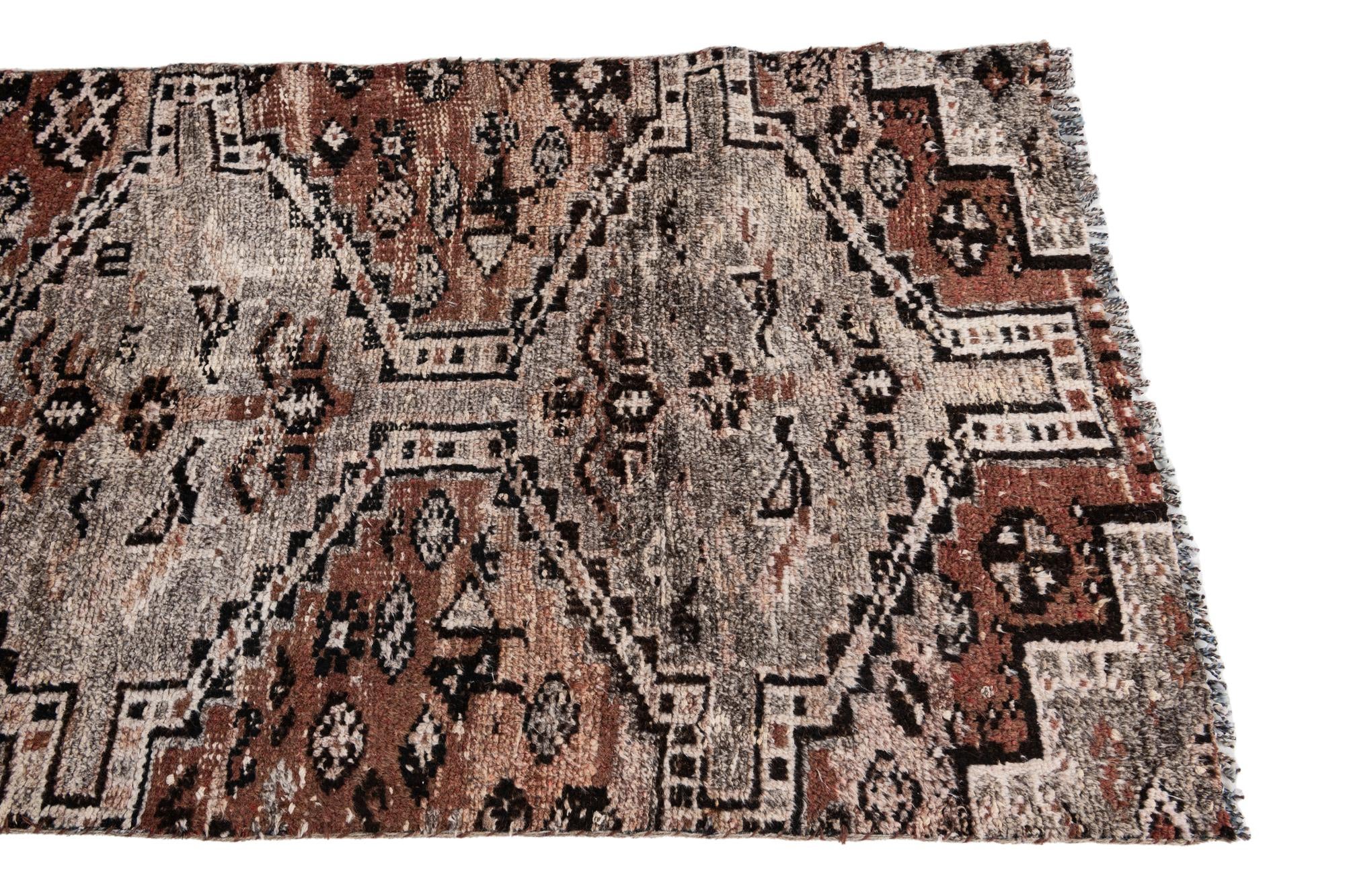 2' 10 x 6' 8 Hand Knotted Ultra Vintage Persian Wool Runner Rug