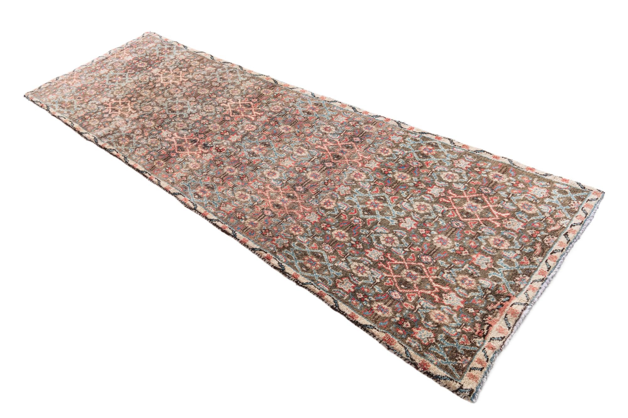 2' 9 x 8' 8 Hand Knotted Ultra Vintage Persian Wool Runner Rug
