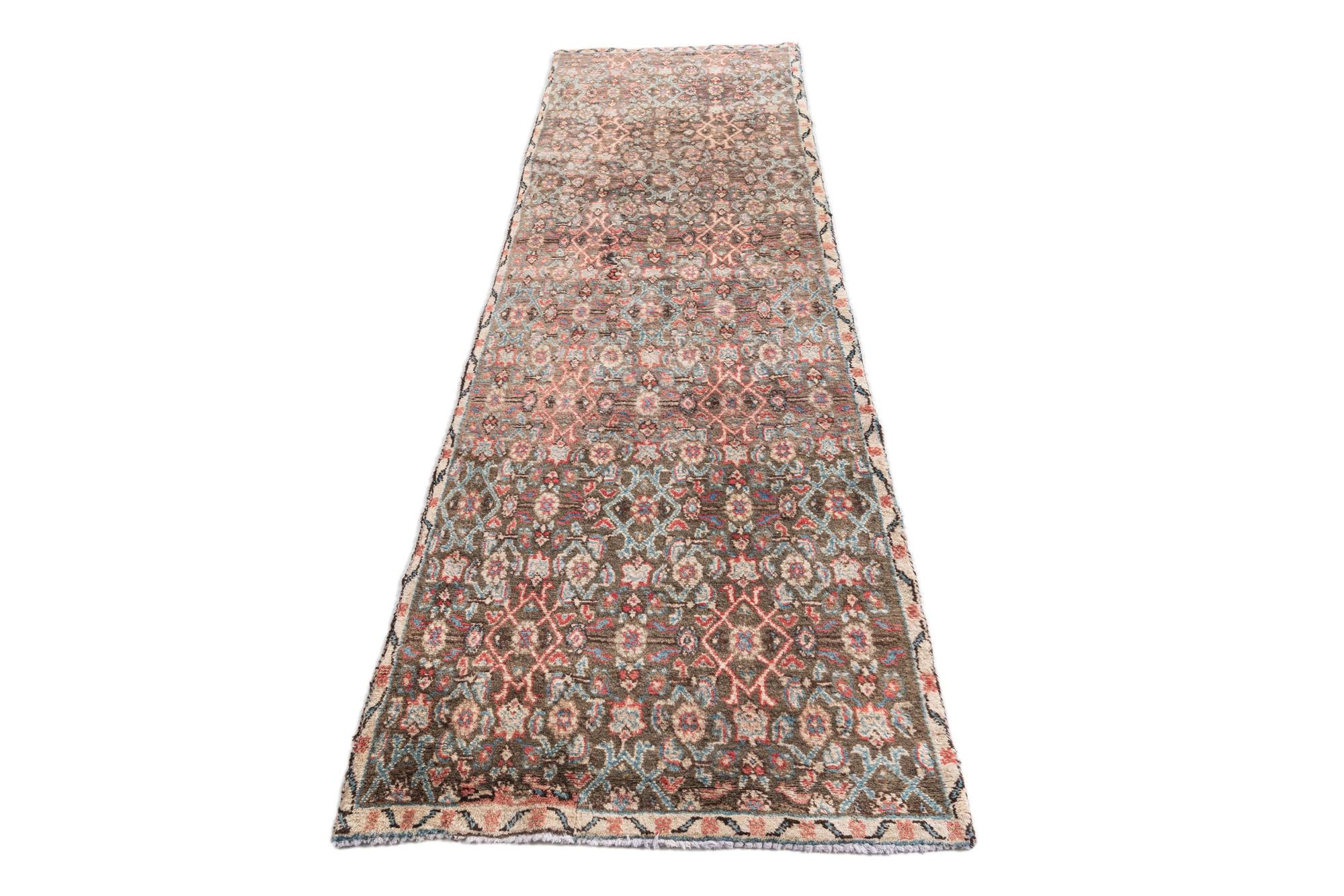 2' 9 x 8' 8 Hand Knotted Ultra Vintage Persian Wool Runner Rug