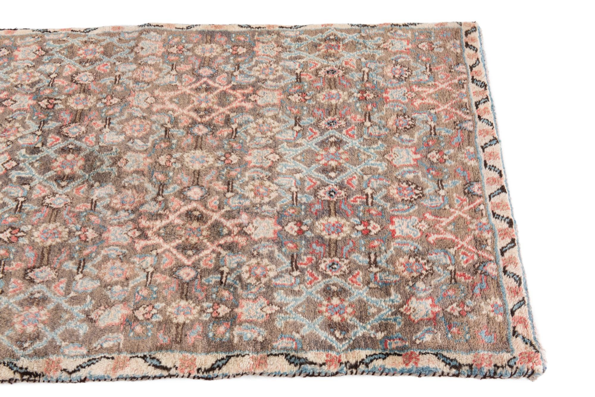 2' 9 x 8' 8 Hand Knotted Ultra Vintage Persian Wool Runner Rug