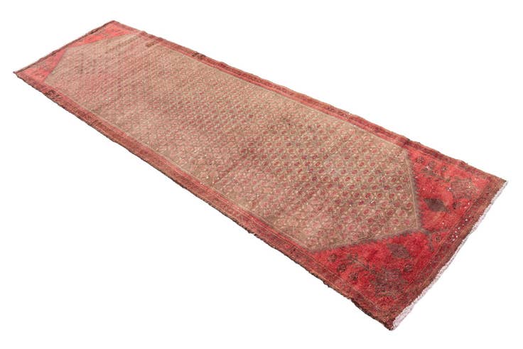 Detail image of 2' 8 x 9' 1 Hand Knotted Ultra Vintage Persian Wool Runner Rug