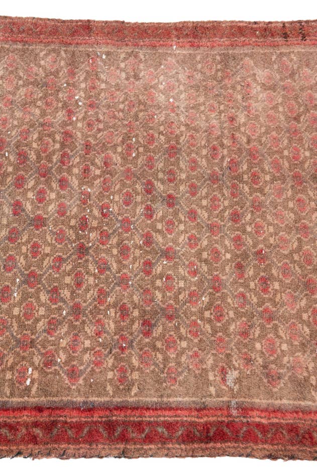 Detail image of 2' 8 x 9' 1 Hand Knotted Ultra Vintage Persian Wool Runner Rug