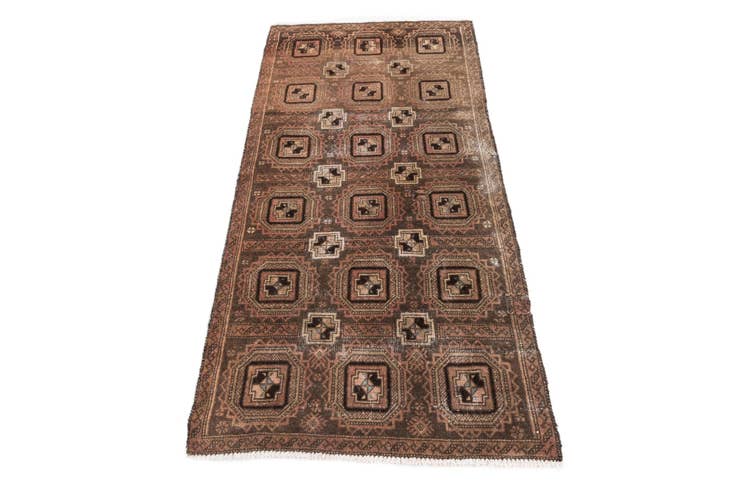 Detail image of 2' 8 x 5' 9 Hand Knotted Ultra Vintage Persian Wool Runner Rug