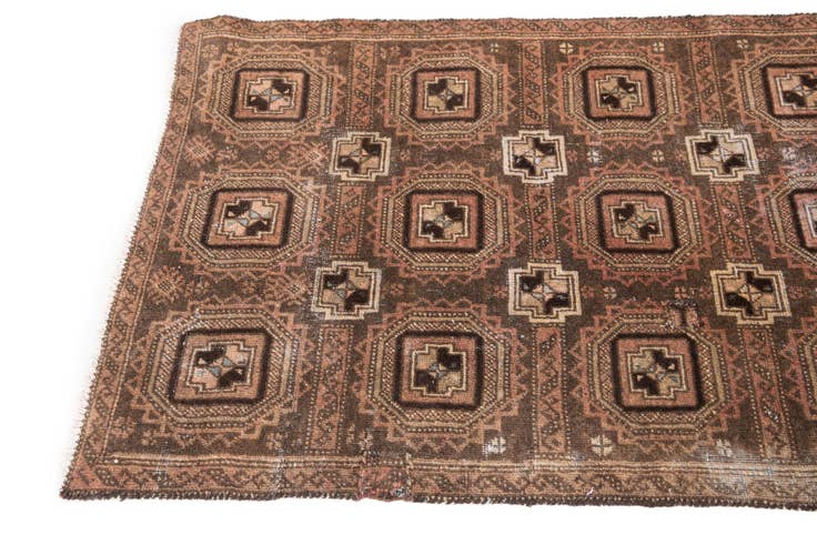 Detail image of 2' 8 x 5' 9 Hand Knotted Ultra Vintage Persian Wool Runner Rug