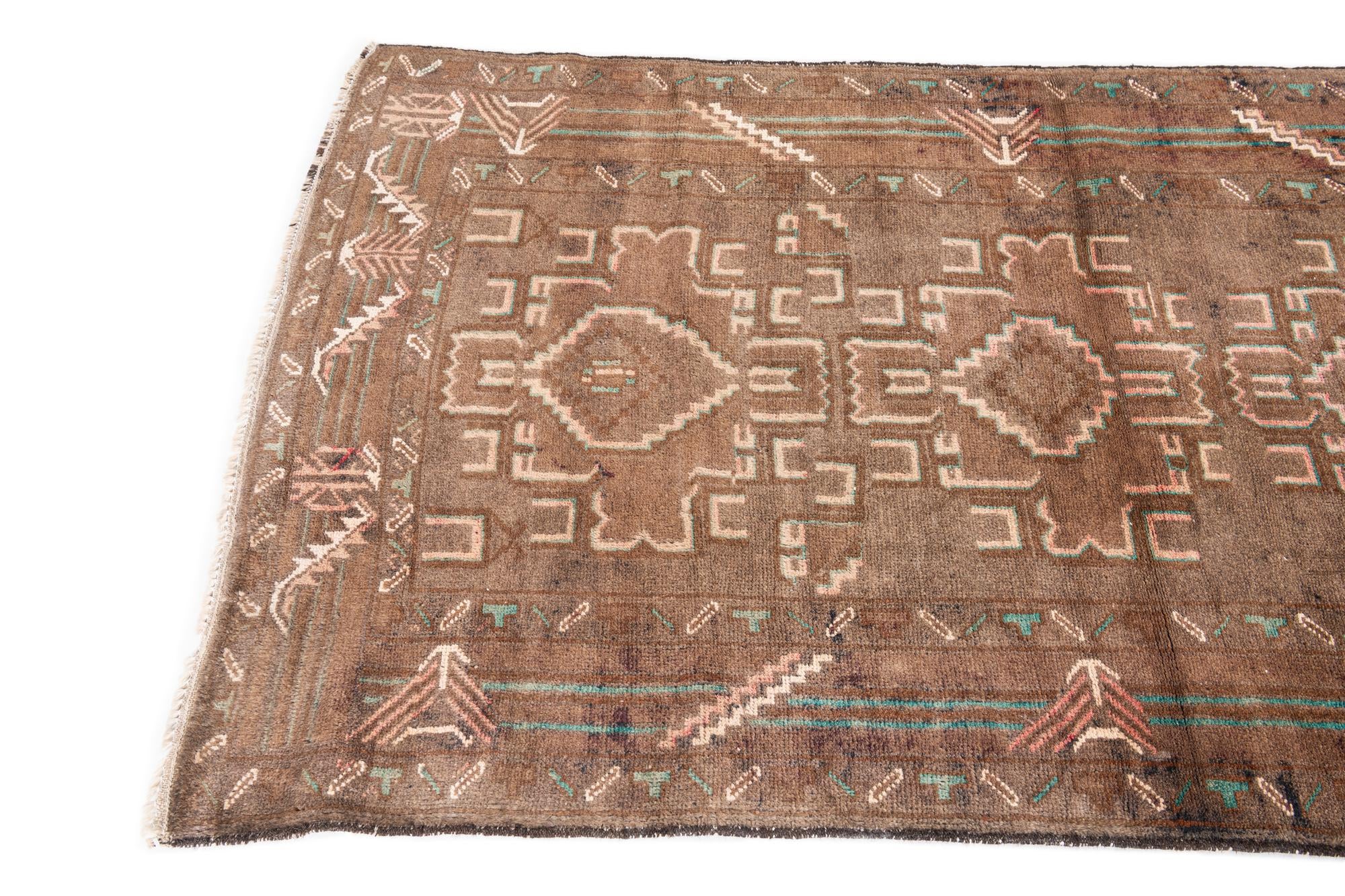 3' 2 x 6' 4 Hand Knotted Ultra Vintage Persian Wool Runner Rug