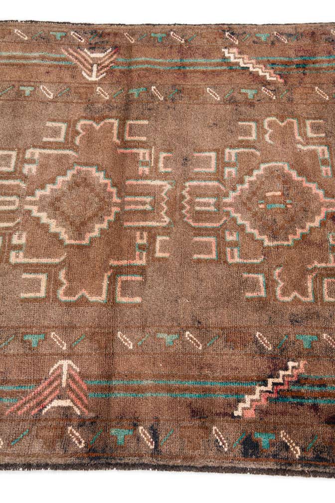 3' 2 x 6' 4 Hand Knotted Ultra Vintage Persian Wool Runner Rug